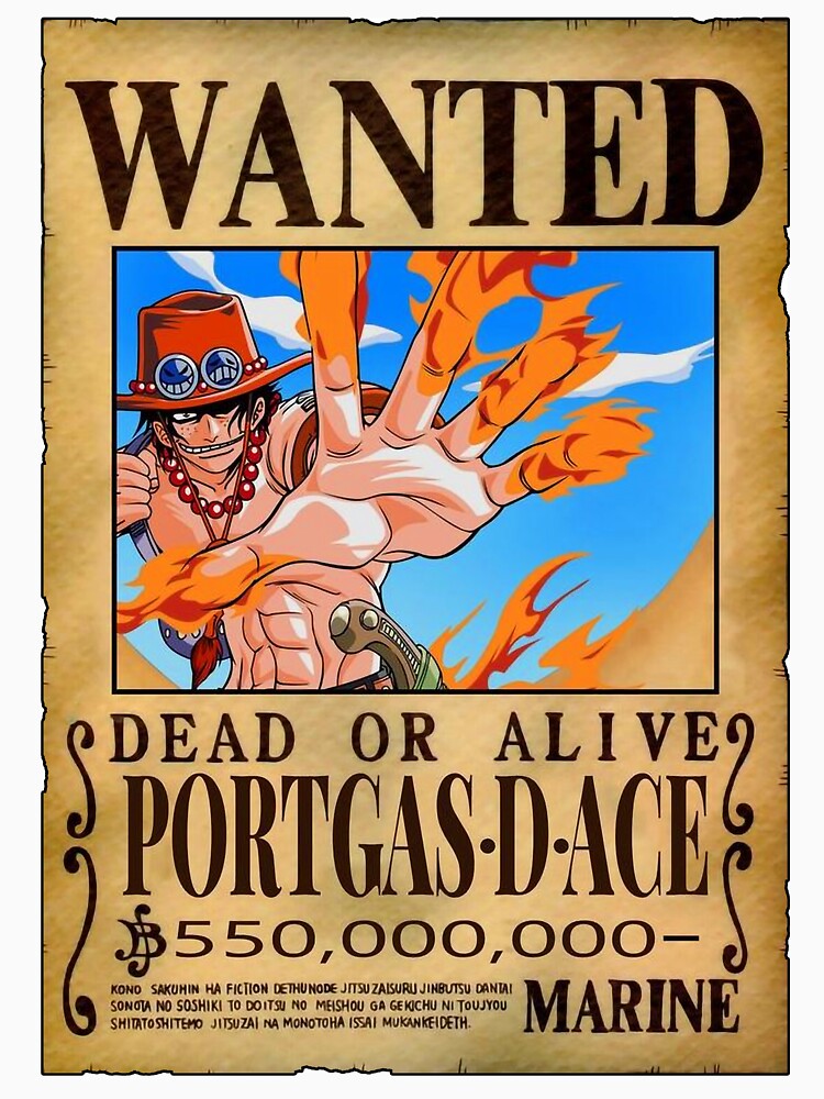 one piece ace wanted poster