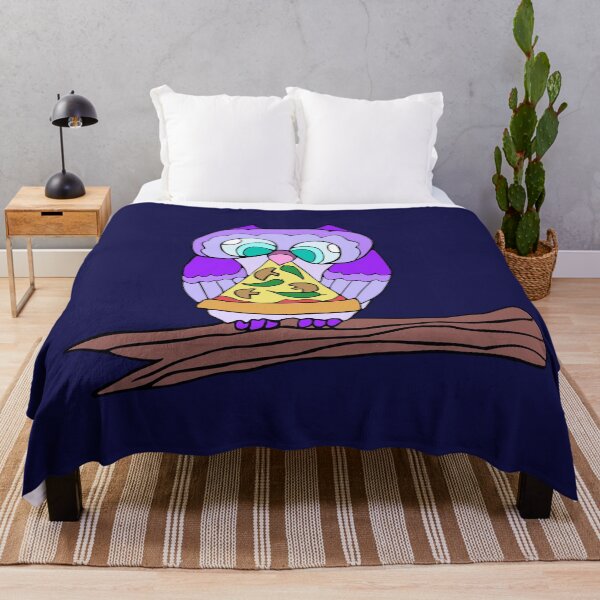 Item preview, Cute purple owl with pizza designed and sold by floofrealm.