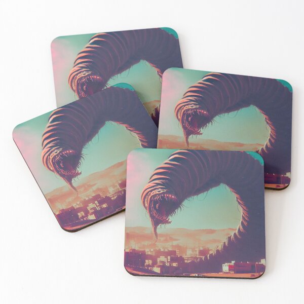 Item preview, Apocalyptic worm attacking city designed and sold by CatandRocknRoll.