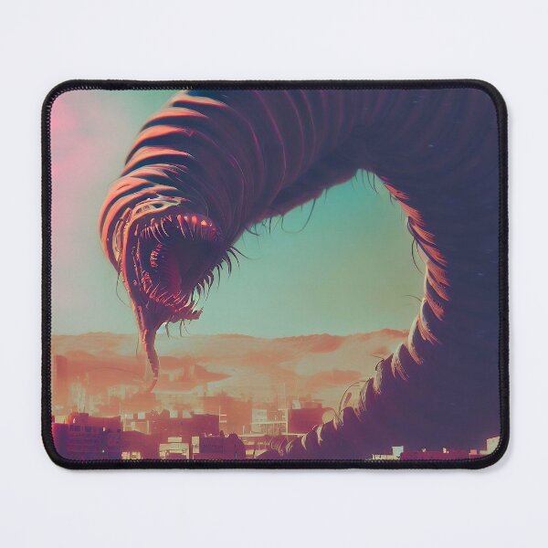Item preview, Apocalyptic worm attacking city designed and sold by CatandRocknRoll.
