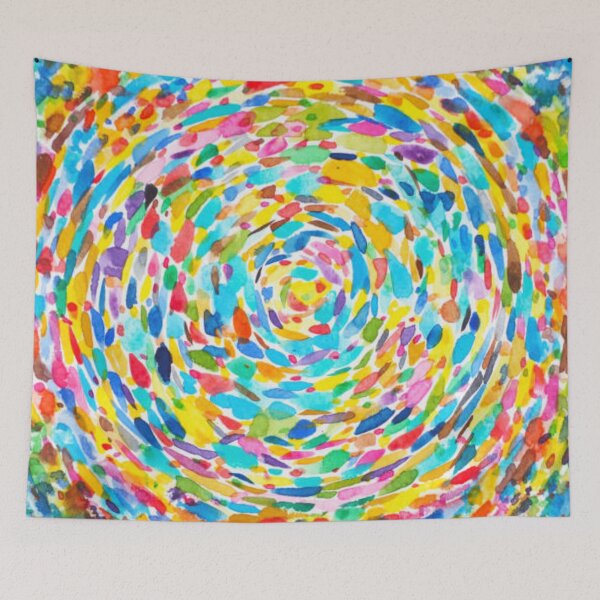 Item preview, Abstract colorful spiral artwork spiritual imagine vibrant color background watercolor painting illustration design hand drawing on paper holistic healing art therapy designed and sold by MTShoppingLine.