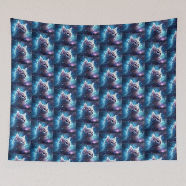 Item preview, Fluffy space kitten designed and sold by artfromfans.