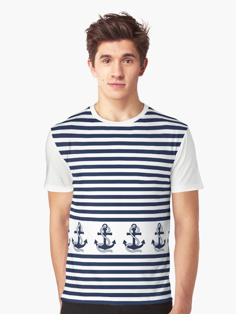 Sublimation Transfer T Shirt Design Anchor Red White Blue