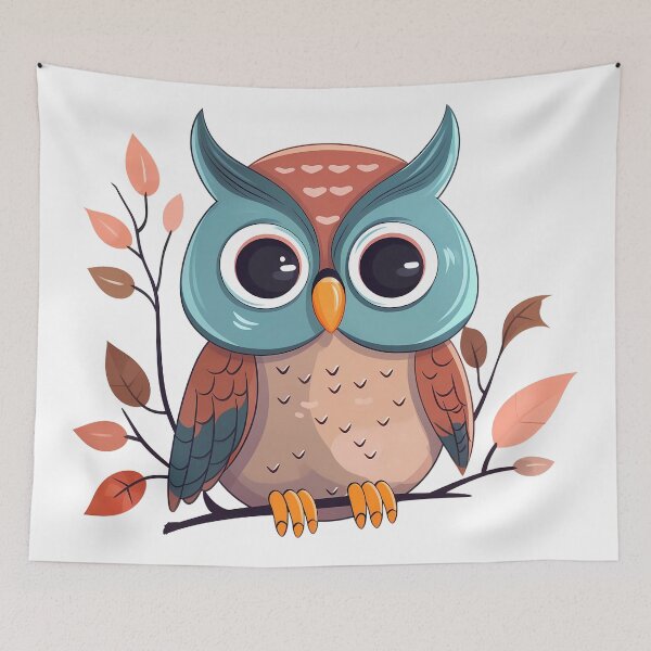 Item preview, Whimsical Nocturnal Majesty: Hand-Drawn Owl Artwork designed and sold by DapperDanForge.