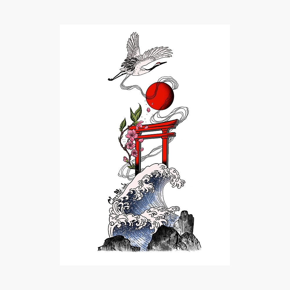 Lucky 13 Tattoo Sasebo - I made this torii gate seven years ago as part of  a sleeve. I make tattoos of all kinds of Japanese items to commemorate  people's time here