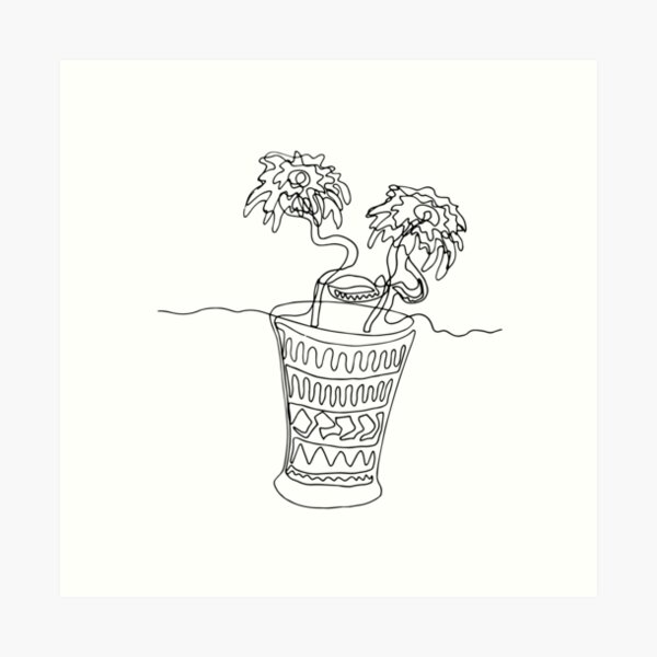 Minimalistic Illustration of a flower pot Art Print