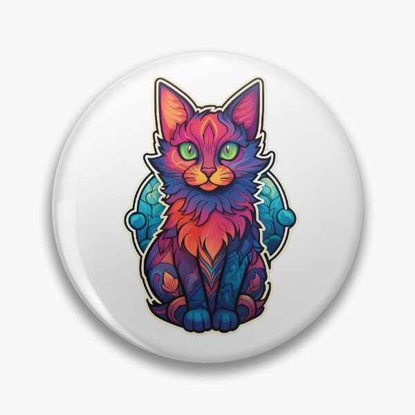Item preview, Stained Glass Whiskers: Colorful Cat Art designed and sold by DapperDanForge.