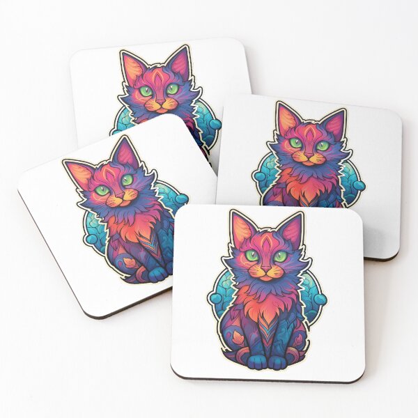Item preview, Stained Glass Whiskers: Colorful Cat Art designed and sold by DapperDanForge.