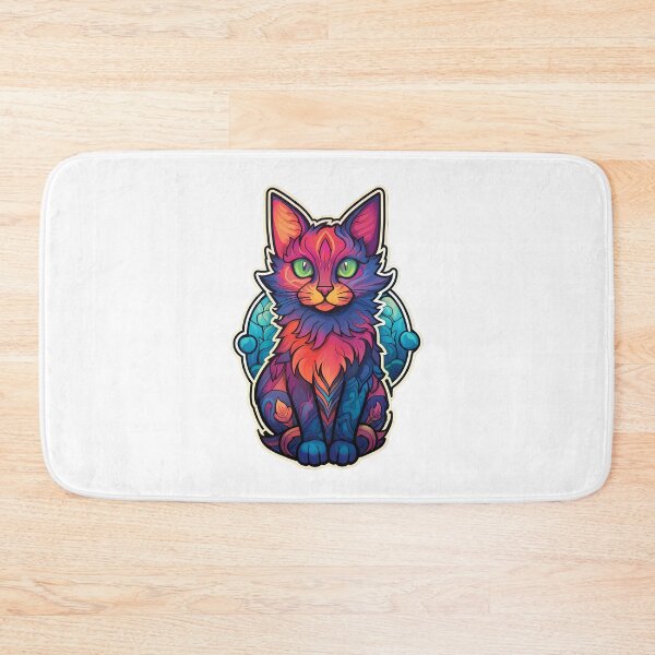 Item preview, Stained Glass Whiskers: Colorful Cat Art designed and sold by DapperDanForge.