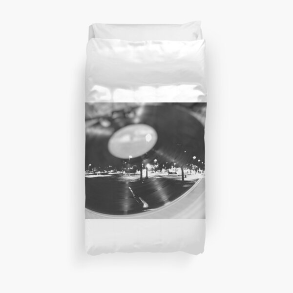 Music Record Night Duvet Cover