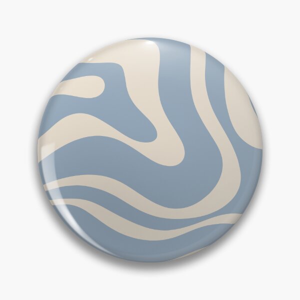 Item preview, Modern Retro Liquid Swirl Abstract Pattern Square in Muted Light Blue and Cream Beige designed and sold by kierkegaard.