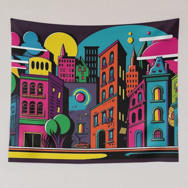 Item preview, Pop art city landscape designed and sold by VeronicArt85.