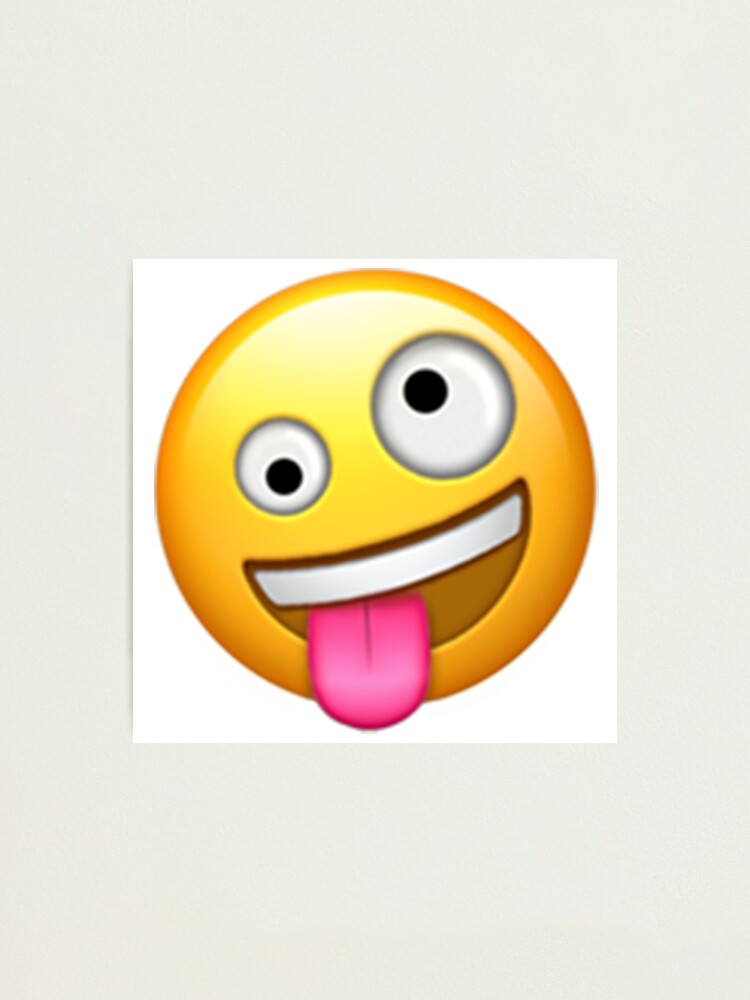 Crazy Face Emoji Photographic Print By Emojiqueen Redbubble