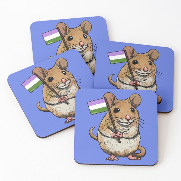 Item preview, Mouse with Genderqueer Flag 2023 designed and sold by Art by Veya.