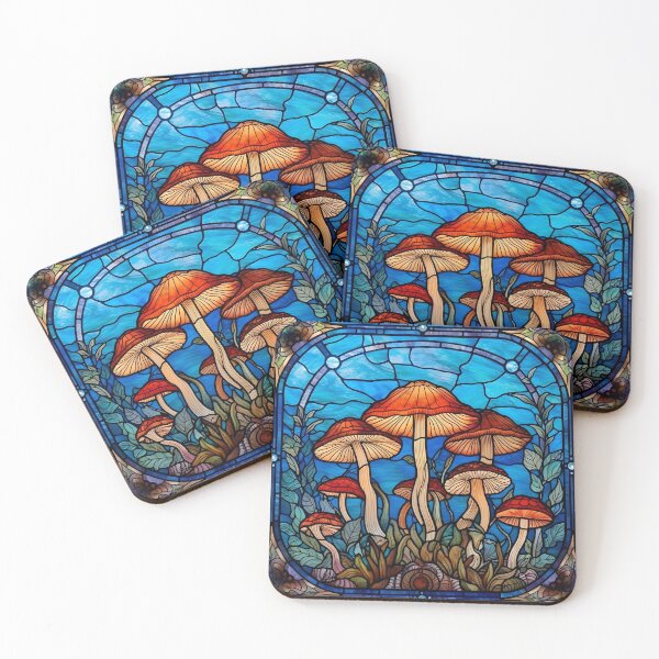 Item preview, Stained Glass Mushrooms designed and sold by Peno Saur.