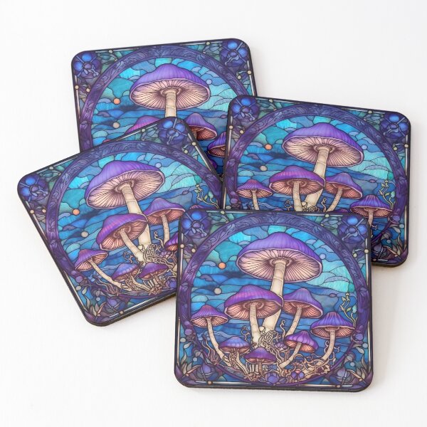 Item preview, Stained Glass Mushrooms designed and sold by Peno Saur.