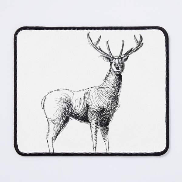 Item preview, Deer hand drawn sketch design designed and sold by ManicDesignz.