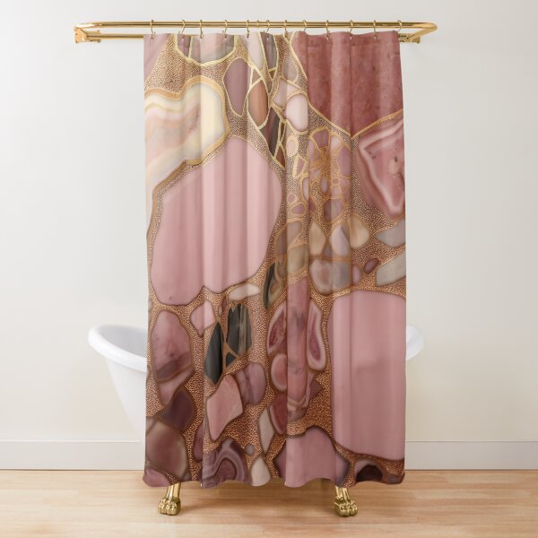 KOMLLEX Small Stall Ombre Brown Cream Shower Curtain India