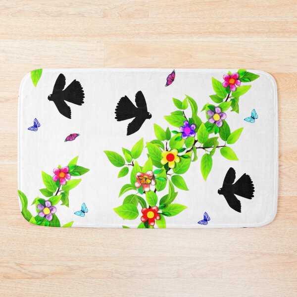 Item preview, Cute Birds. Black Morph Fantails and Butterflies designed and sold by KC Morcom.