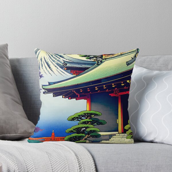 Artikelvorschau, Japanische Tempelfront im Retro-Stil entworfen und verkauft von AIStudio137.