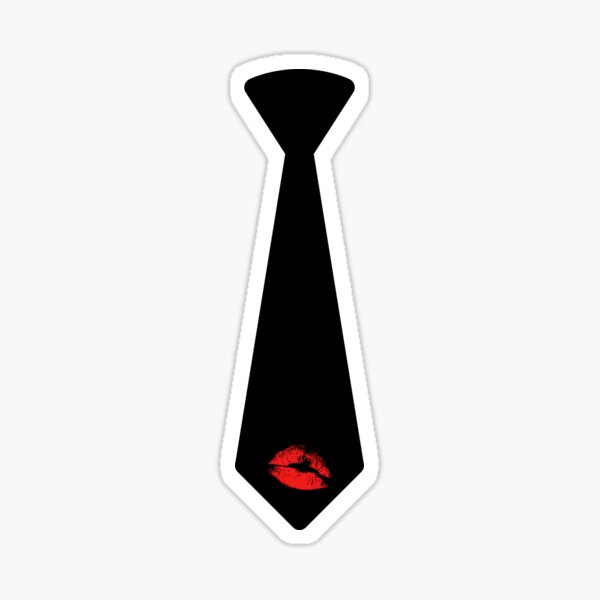 Seductive Lipstick Print Tie Sticker