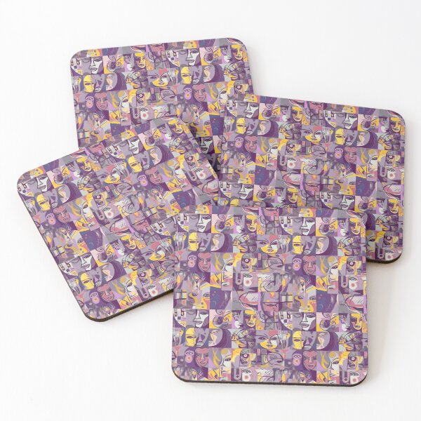 Item preview, Cubism faces people designed and sold by Alessandro Remo Mazzoni Remotextiles.