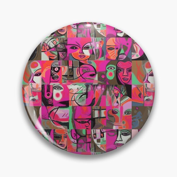 Item preview, Cubism faces people designed and sold by Alessandro Remo Mazzoni Remotextiles.