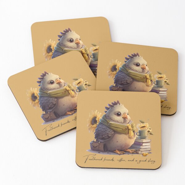 Item preview, Feathered friends, coffee and a good story.  designed and sold by KortsaCrea.