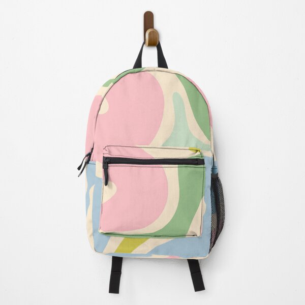 Item preview, Smooth Contours Retro Modern Abstract Pattern Pastel Pink Blue Green Cream designed and sold by kierkegaard.