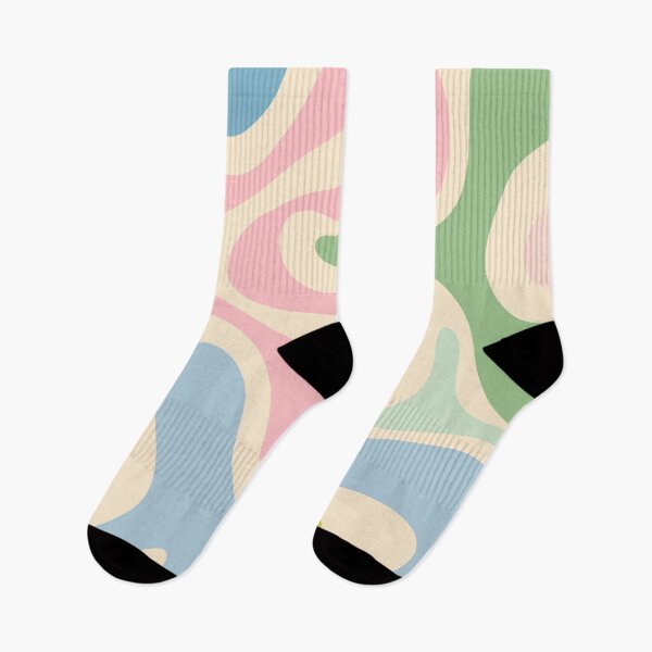 Item preview, Smooth Contours Retro Modern Abstract Pattern Pastel Pink Blue Green Cream designed and sold by kierkegaard.