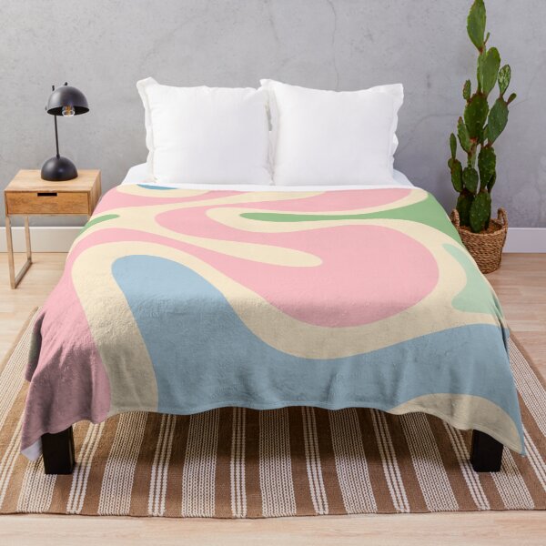 Item preview, Smooth Contours Retro Modern Abstract Pattern Pastel Pink Blue Green Cream designed and sold by kierkegaard.