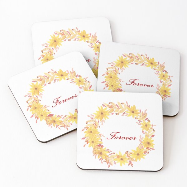 Item preview, Autumn wreath with yellow flowers with the word: Forever. designed and sold by FlowerGirlinHat.