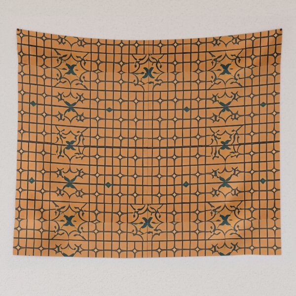 Item preview, Retro Tile Pattern juice orange with black designed and sold by RetroTile.