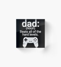 Dad Definition Beats All Hard Levels Funny Gift Acrylic Block