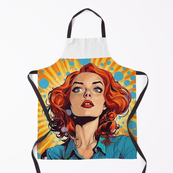 Item preview, Beautiful Retro Girls: Pop Art Comic Pin-Up Style 70s Girl with Red Hair and Red Lipstick #17 designed and sold by Mila van Meer.
