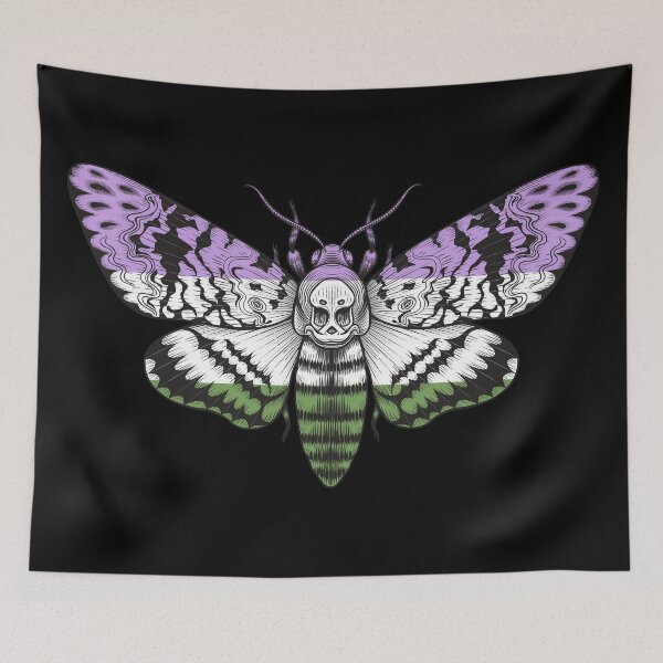 Item preview, Genderqueer Pride Flag Deaths Head Moth LGBTQ designed and sold by Vicious Malicious.