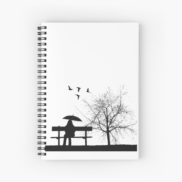 Girl on Bench Spiral Notebook