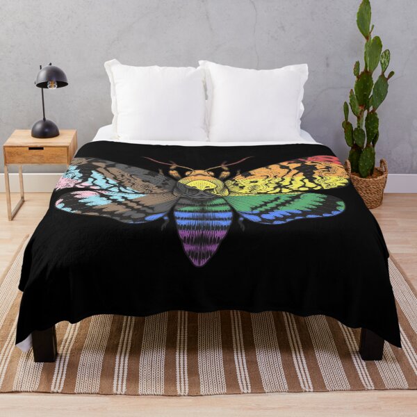 Item preview, Progress Gay Pride Flag Deaths Head Moth LGBTQ designed and sold by Vicious Malicious.