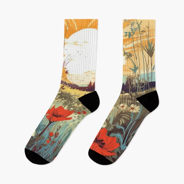 Item preview, Sunset meadow in springtime in the Valley Illustration designed and sold by Mynameisparrish.