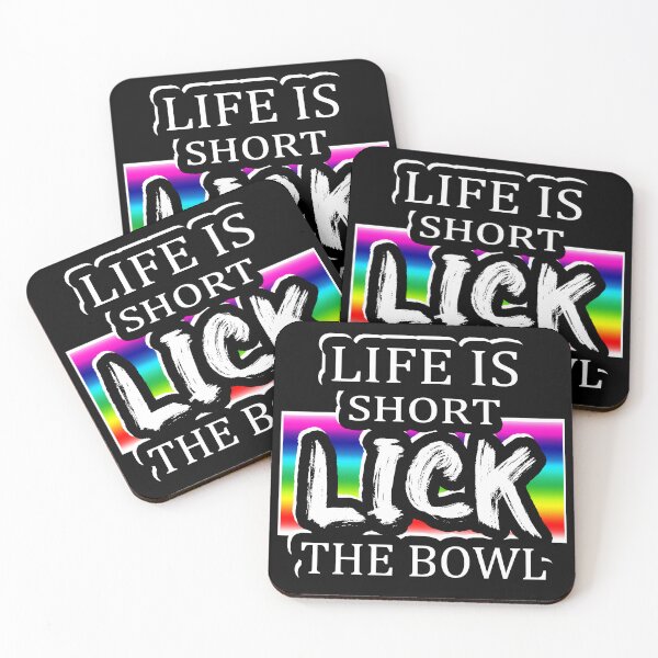 Item preview, Life is short LICK the bowl – Funny Cooking – Bakers gift – kitchen humor – love cookies - Rainbow CAKE - PRIDE designed and sold by originalsusie.