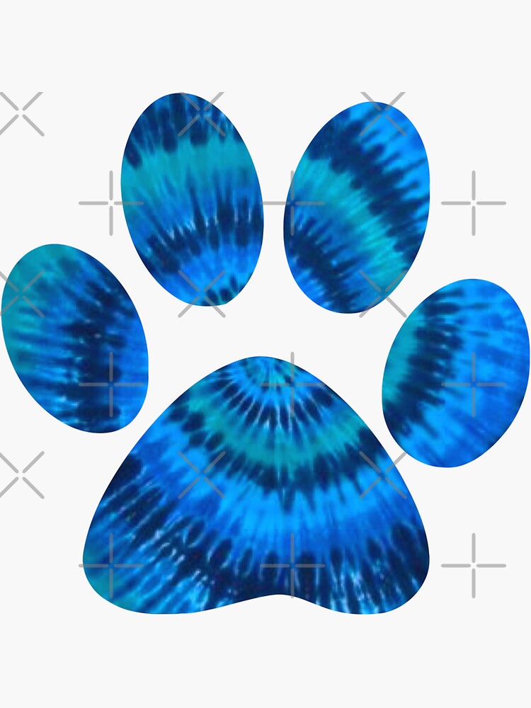 "Tie Dye Dog Paw Print" Sticker for Sale by MadEDesigns Redbubble