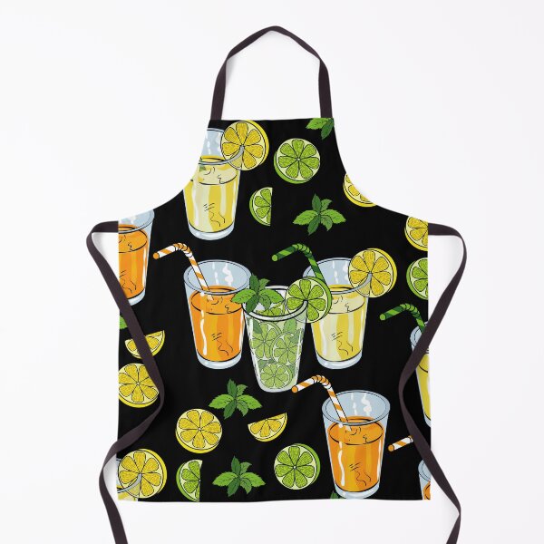 Item preview, Summer Drinks Pattern On Black Background designed and sold by Ayesha Saleem.