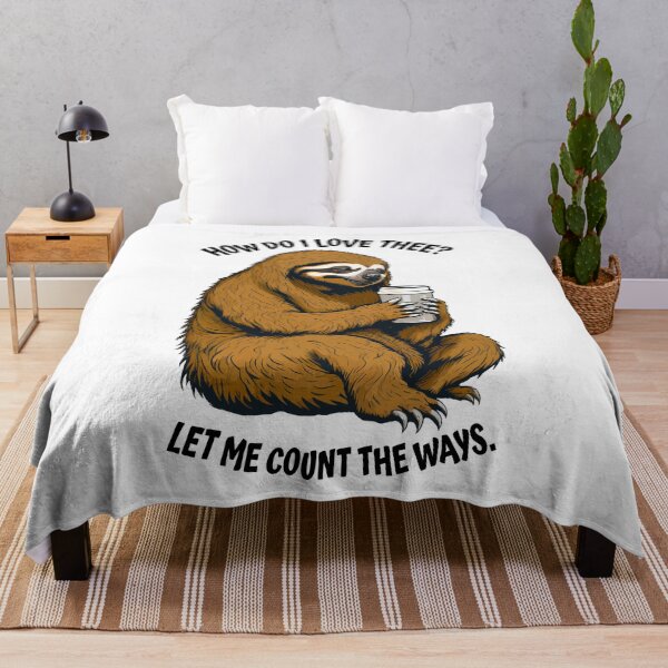 Item preview, Funny Lazy Sloth Coffee Lover How Do I Love Thee designed and sold by GrandeDuc.