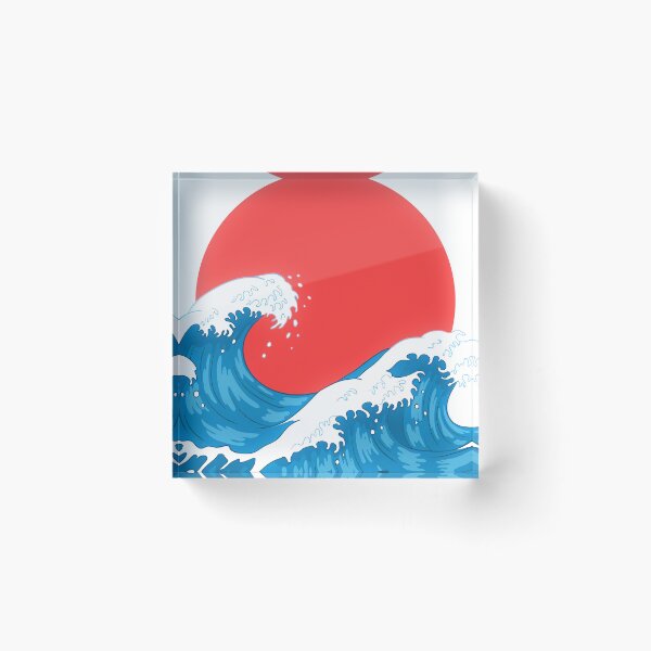 Item preview, Japanese Flag and Waves designed and sold by JapaneseRising.