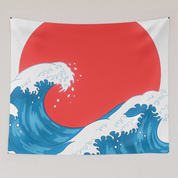 Item preview, Japanese Flag and Waves designed and sold by JapaneseRising.
