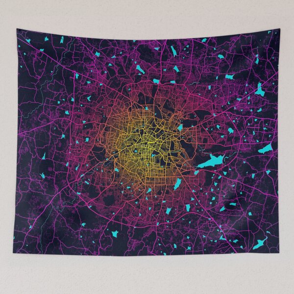 Item preview, Bengaluru City Map of India - Neon designed and sold by deMAP.