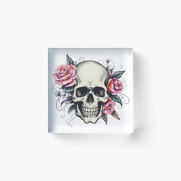Item preview, Retro Floral Skull designed and sold by krusuparamoon.