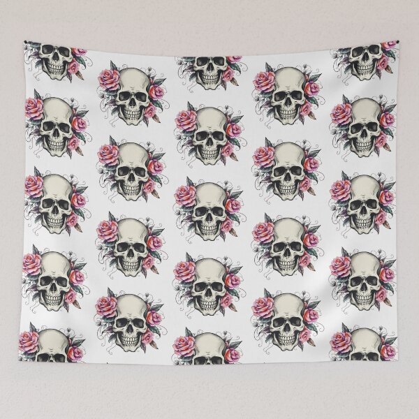 Item preview, Retro Floral Skull designed and sold by krusuparamoon.