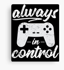 Always In Control Funny Retro Console Gaming Canvas Print