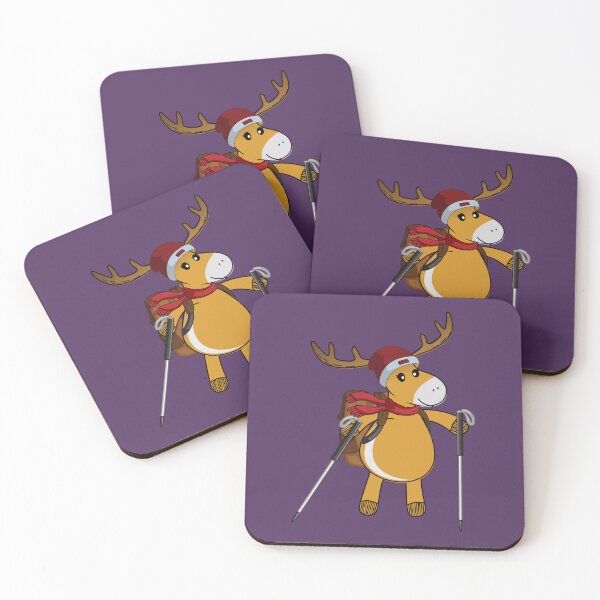 Item preview, Cute reindeer hiking in the mountains  designed and sold by Donutlovers.